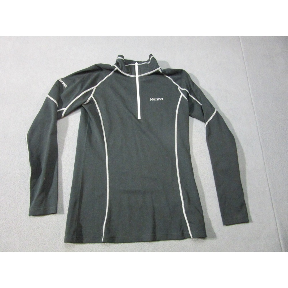 Marmot 1/4 Zip Pullover Womens Medium Black Excellent Thermal Base Layer A12800